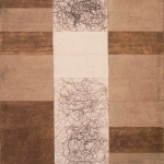 <i>Untitled</i>, string, sand, sawdust and acrylic medium on unprimed canvas, 34 x 28 inches, 1973