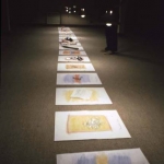 <i>Factories and Roses</i>, installation view, drawings, objects, lighting fixtures, audio, variable dimensions, Berry College, Mt. Berry, GA, 1978