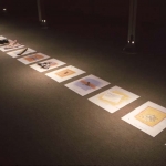 <i>Factories and Roses</i>, installation view, drawings, objects, lighting fixtures, audio, variable dimensions, Berry College, Mt. Berry, GA, 1978