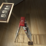 <i>Footloose … and the ties that bind</i>, view of object and audio installation, originally designed for Heath Gallery, Atlanta, GA, 1977