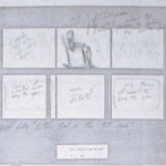 Installation Drawing for <i>Hard Felt</i>, 24 x 18 inches, mixed mediums on clay-coated paper, 1977