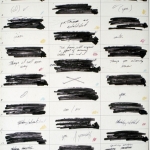 Working Drawing for textual component of <i>Hard Felt</i>, 24 x 18 inches, mixed mediums on clay-coated paper, 1977
