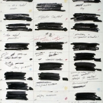 Working Drawing for textual component of <i>Hard Felt</i>, 24 x 18 inches, mixed mediums on clay-coated paper, 1977