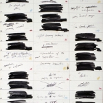 Working Drawing for textual component of <i>Hard Felt</i>, 24 x 18 inches, mixed mediums on clay-coated paper, 1977