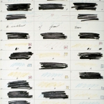 Working Drawing for textual component of <i>Hard Felt</i>, 24 x 18 inches, mixed mediums on clay-coated paper, 1977