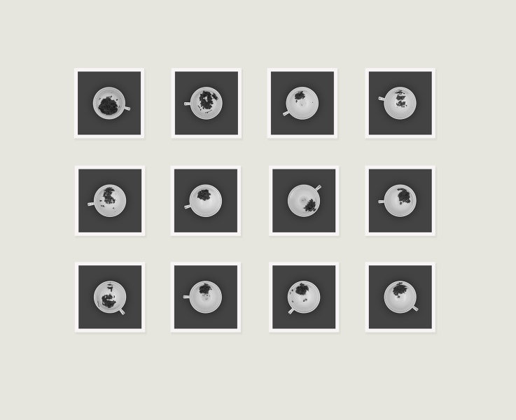 Readings, 2022, diagram for 3 x 4 layout grid depicting twelve photographic units on semi-gloss Epson paper with pigmented ink.