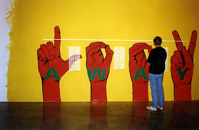 <i>Represented by a thought balloon (devoid of words)</i>, installation view, mixed medium installation, variable dimensions, 1998