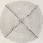 <i>Trace: Line segments sharpened four times per revolution (diagonal)</i>, 12 x 12 inches, graphite on rag paper, 2002