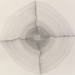 <i>Trace: Line segments sharpened four times per revolution -- soft to hard</i>, 12 x 12 inches, graphite on rag paper, 2002