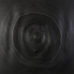 <i>Trace: Line segments sharpened as needed -- soft to hard</i>, 12 x 12 inches, graphite and flat spray enamel on rag paper, 2002