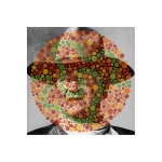 <i>John Wayne (Rio Lobo) / Ishihara 30  (Unlettered)</i>, pigmented ink on glossy paper with UV laminate, 18 x 18 inches, 2013